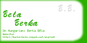 bela berka business card