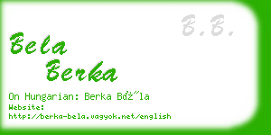 bela berka business card